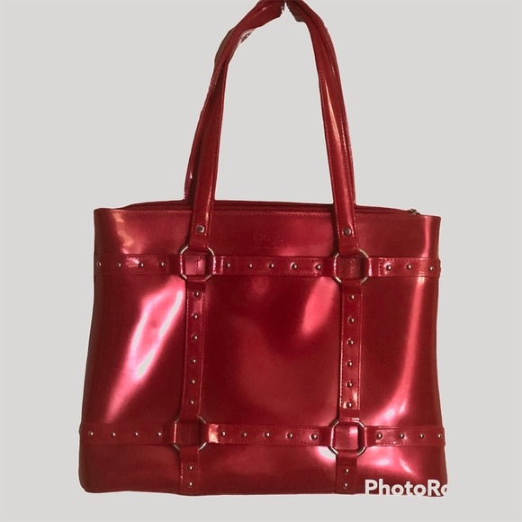 Beijo Handbags - Beijo London Paris New York Large Red Patent Leather Bag. 15”x11” w/8” drop